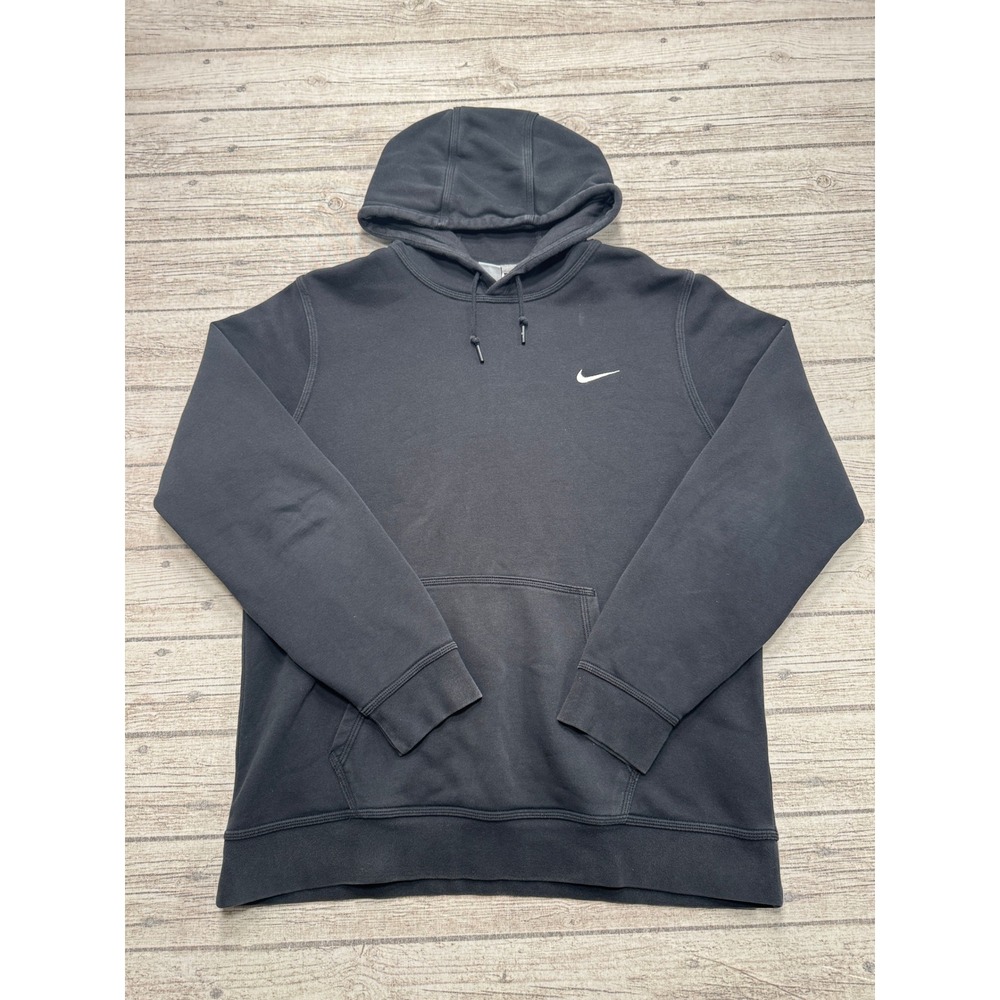 Nike Sportswear Hoodie Men's XL Black Swoosh Fleece Athletic Oversized Pullover